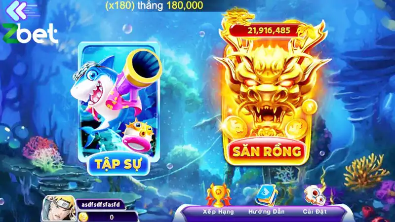 Đây là trò chơi bắn cá đổi thưởng có nhiều sinh vật